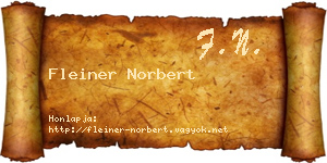 Fleiner Norbert névjegykártya